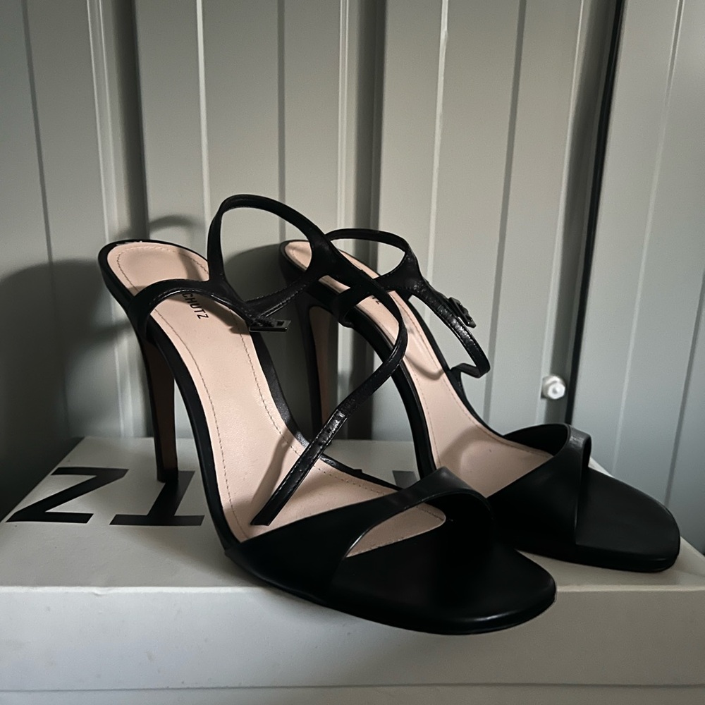 SCHUTZ Black Strappy Heels